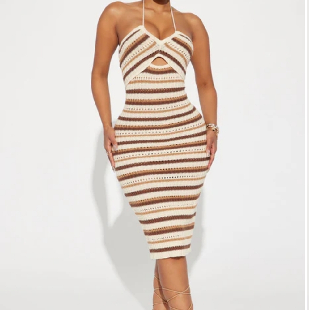 NWT CROCHET KNIT MIDI DRESD